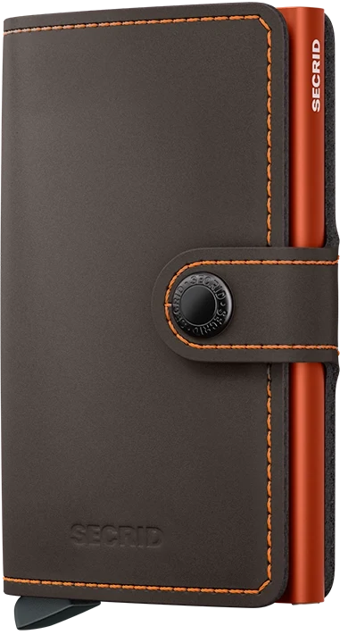 Secrid Slimwallet - Matte Truffle and Orange