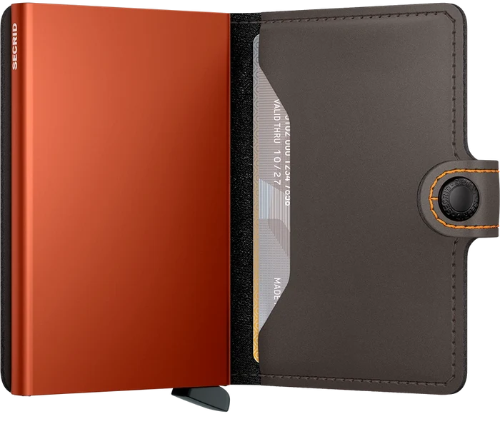 Secrid Slimwallet - Matte Truffle and Orange