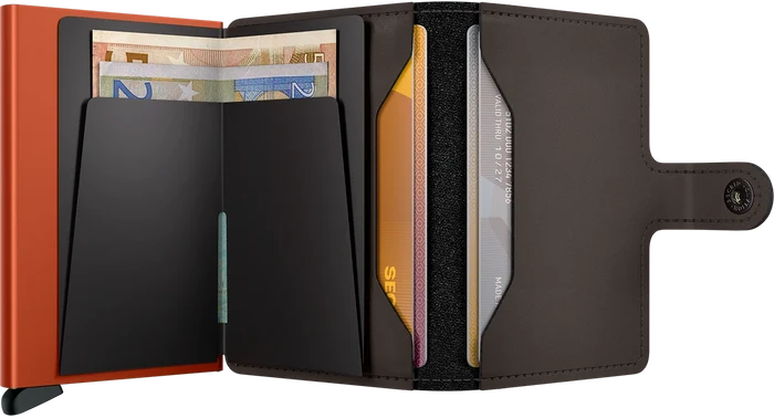 Secrid Slimwallet - Matte Truffle and Orange