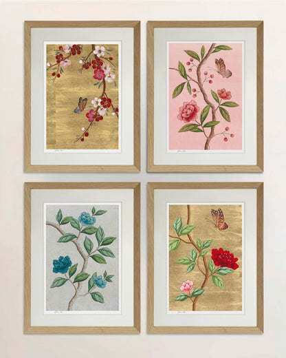 Set Of 4 Chinoiserie Wall Art Prints - Diane Hill