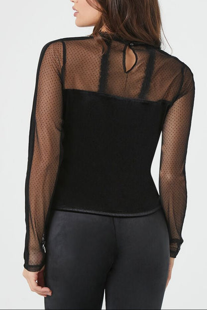 Sheer Lace Velvet Top