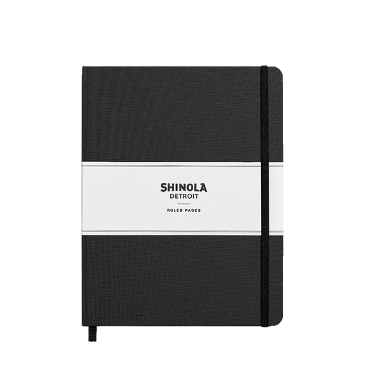 Jet Black Custom Shinola Journal - Hardcover, Large - Corporate Gifts