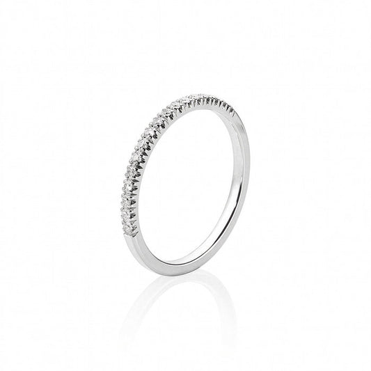 Vigselring i silver - alliansring med diamanter