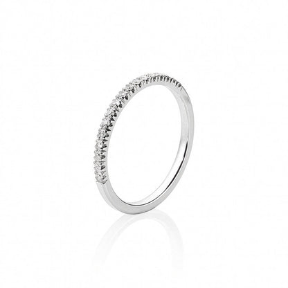 Vigselring i silver - alliansring med diamanter