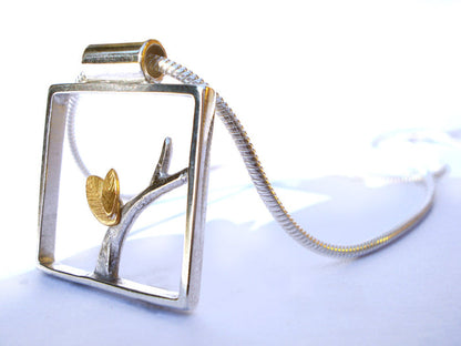 Silver and Gold Pendant: Handmade - Breeze Collection