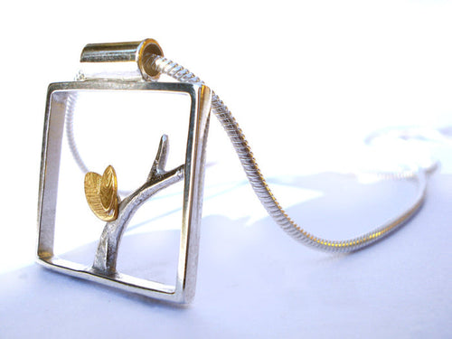 Silver and Gold Pendant: Handmade - Breeze Collection