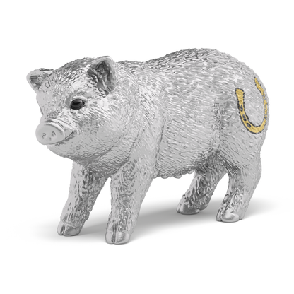 Silver Good-Luck Pig