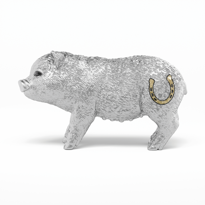 Silver Good-Luck Pig