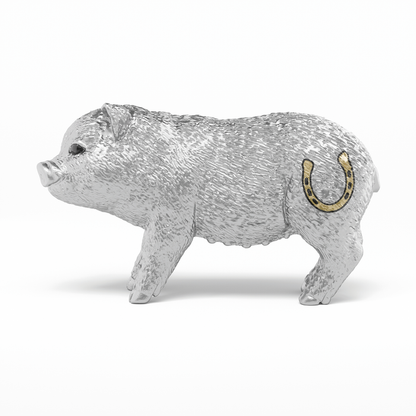 Silver Good-Luck Pig
