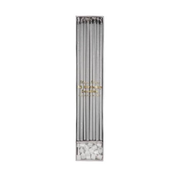 Meri Meri Party Silver Long Candles