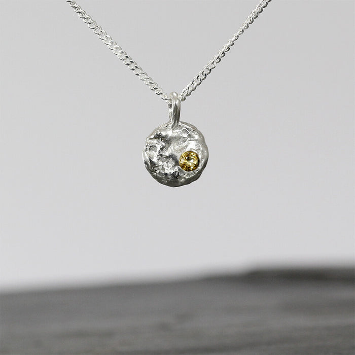 Silver Pendant. Melted, abstract and unique.