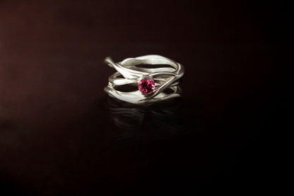 Silver Ring: Green or Pink Tourmaline