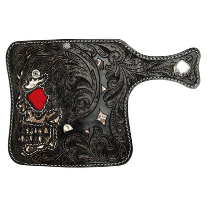 Skull Carved Genuine Leather Large Biker Wallet [4]