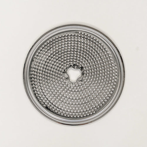 NutriMill slicer shredder replacement disk - fine shredding on grey background