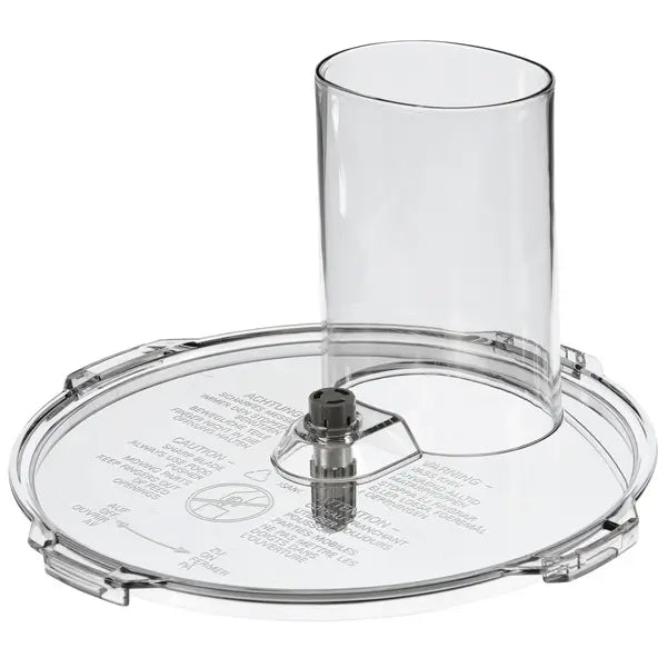Lid with stabilizing pin for bosch slicer shredder attachment