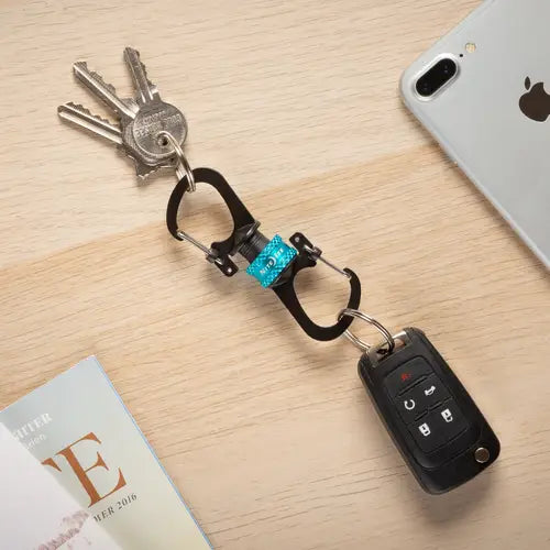 SlideLock 360 Magnetic Locking Dual Carabiner - Blue