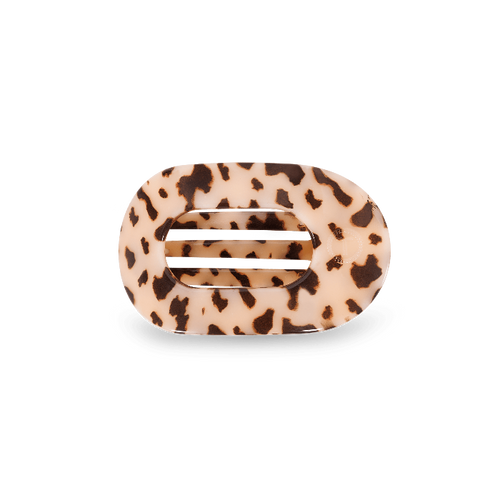 TELETIES Round Flat Hair Clip | Small | Blonde Tortoise