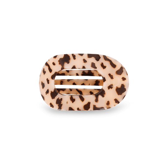 TELETIES Round Flat Hair Clip | Small | Blonde Tortoise