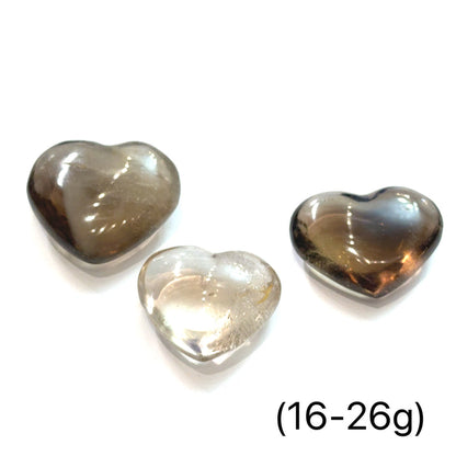 One (16-26g) Smokey Quartz Gemstone Heart