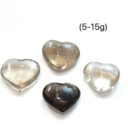 One (5-15g) Smokey Quartz Gemstone Heart