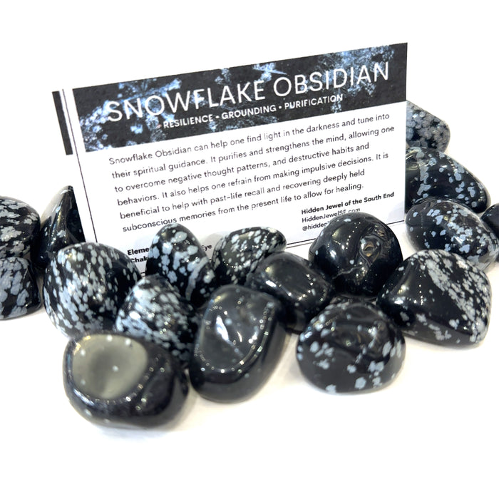 Snowflake Obsidian Tumbled Stone — Reiki Charged & Intuitively Selected