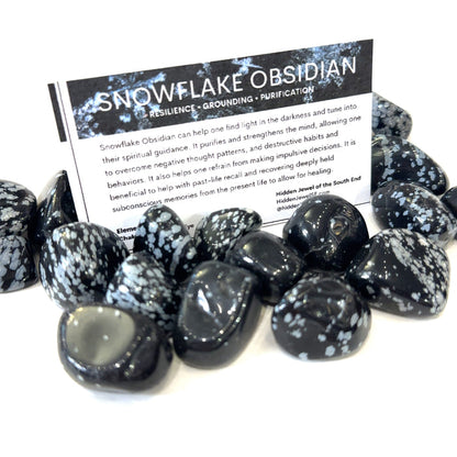 Snowflake Obsidian Tumbled Stone — Reiki Charged & Intuitively Selected