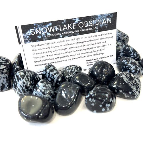 Snowflake Obsidian Tumbled Stone — Reiki Charged & Intuitively Selected