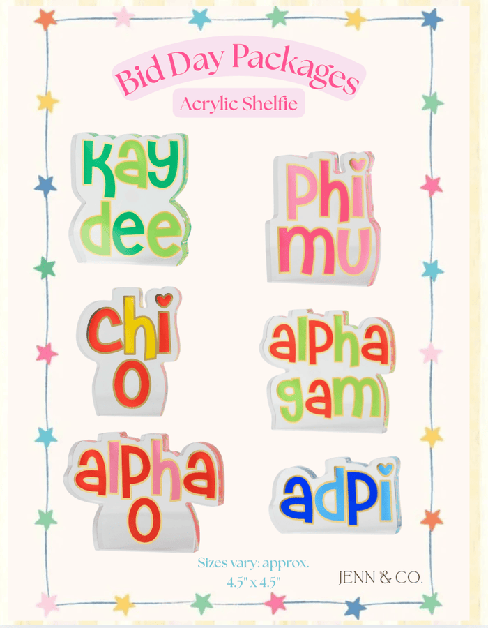Over The Moon Greek Sorority Acrylic Shelf Sitter