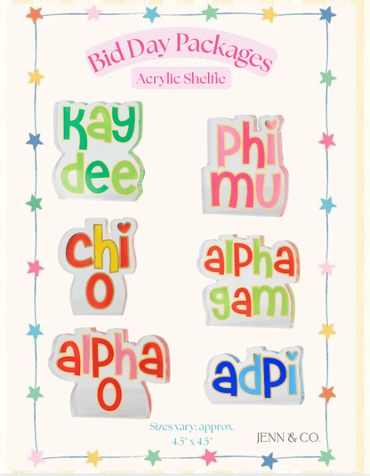 Over The Moon Greek Sorority Acrylic Shelf Sitter