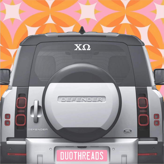 Duo Threads CHI OMEGA Sorority Car Decal