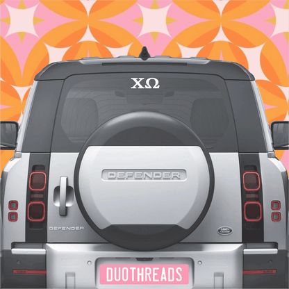 Duo Threads CHI OMEGA Sorority Car Decal