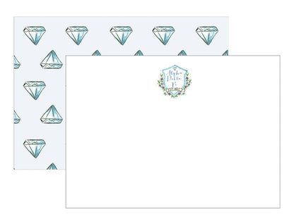 Over The Moon Greek Alpha Delta Pi Sorority & Greek MOTIF Notecards
