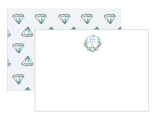 Over The Moon Greek Alpha Delta Pi Sorority & Greek MOTIF Notecards