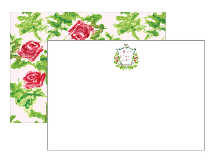 Over The Moon Greek Alpha Gamma Delta Sorority & Greek MOTIF Notecards