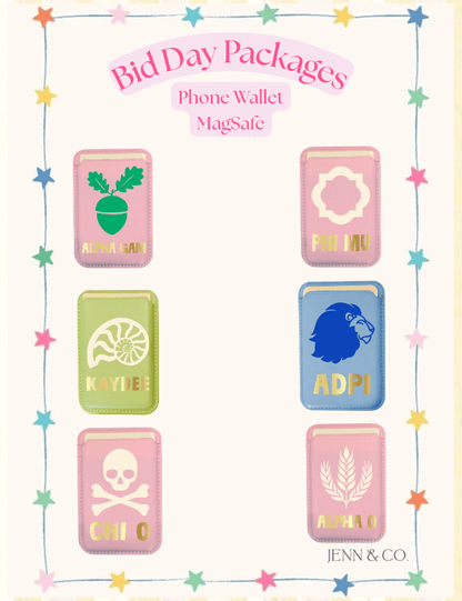 Over The Moon Greek Sorority Mag Safe Cell Phone Wallet