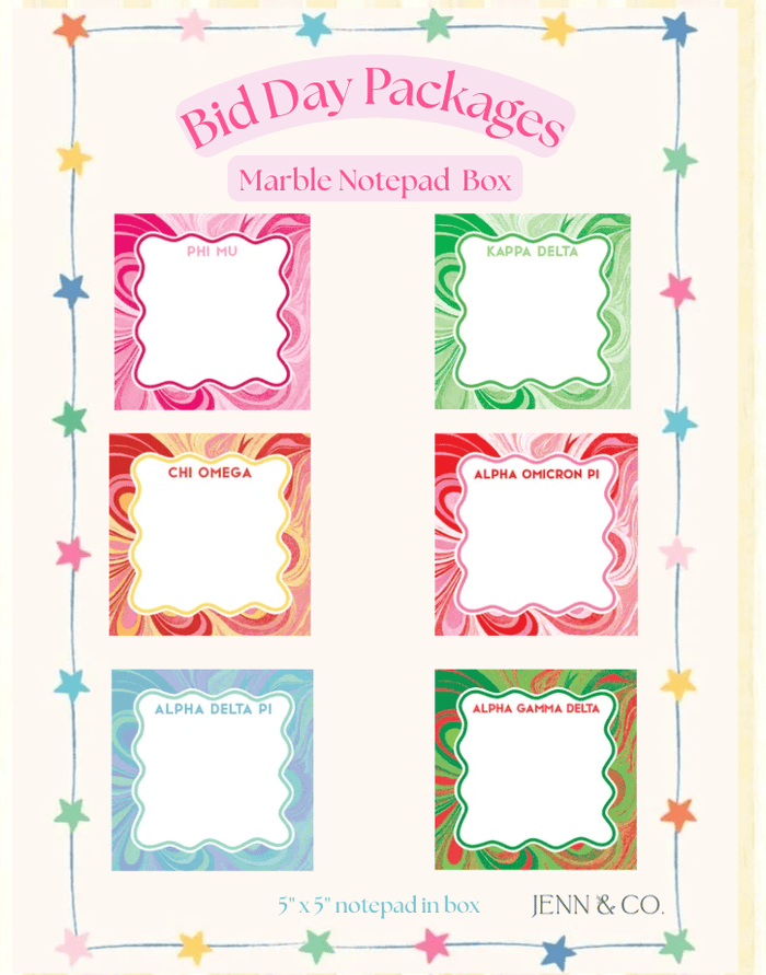 Over The Moon Greek Sorority Marbles Notes in Box