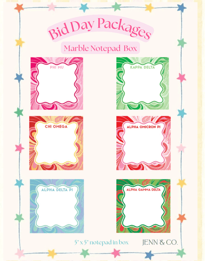 Over The Moon Greek Sorority Marbles Notes in Box