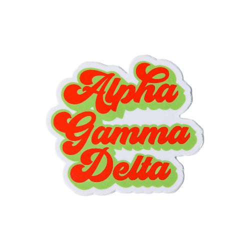 Over The Moon Greek Alpha Gamma Delta Sorority & Greek RETRO Decal Sticker
