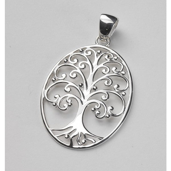 Southern Gates Sterling Silver Large Oval Oak Tree Pendant