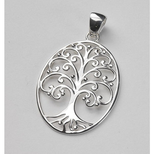 Southern Gates Sterling Silver Large Oval Oak Tree Pendant