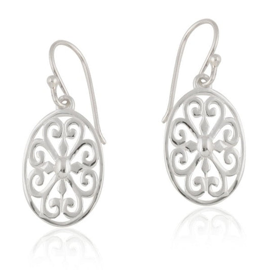 Southern Gates Sterling Silver Oval Heart Design Earrings