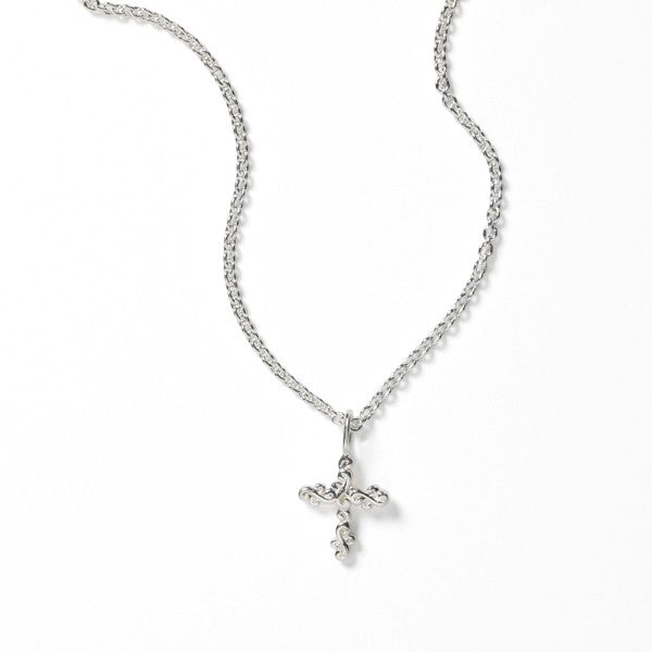 Southern Gates Sterling Silver Scrolling Vine Cross Necklace