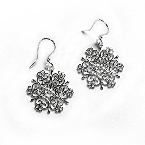 Southern Gates Sterling Silver Snowflake Earrings