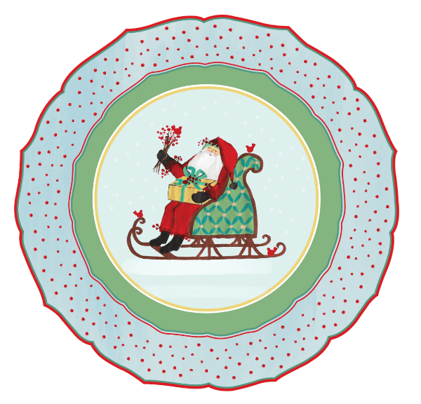 Hester & Cook Christmas St. Nick Sleigh Placemats Diecut