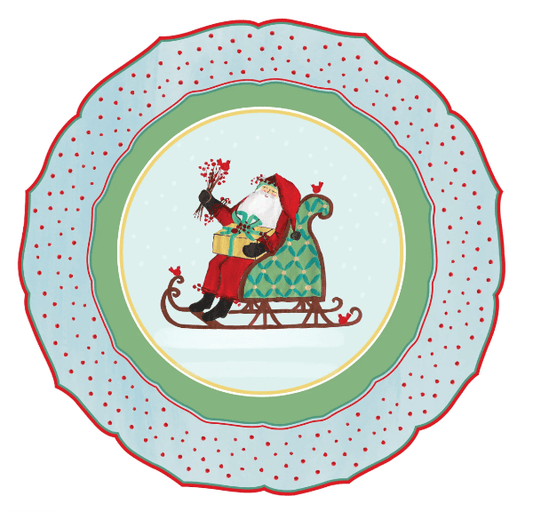 Hester & Cook Christmas St. Nick Sleigh Placemats Diecut