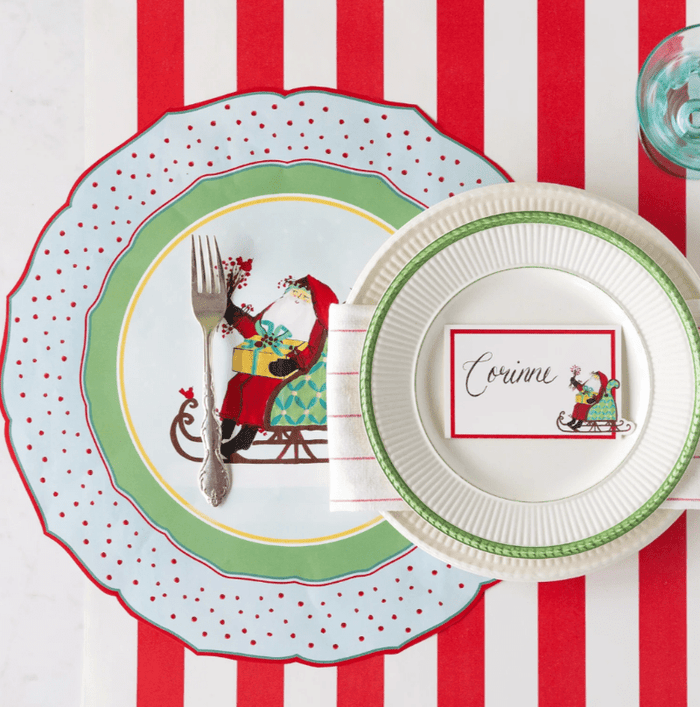 Hester & Cook Christmas St. Nick Sleigh Placemats Diecut