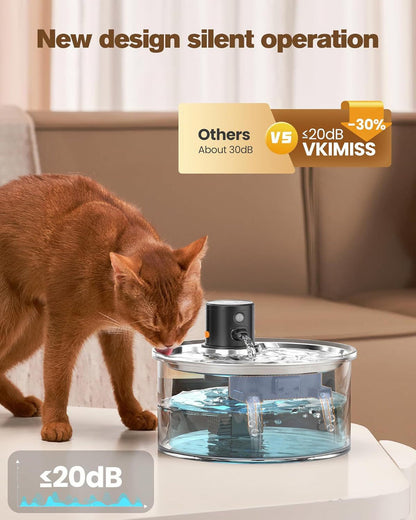 Stainless Steel Wireless Smart Pet Automatic Water Fountain by DigestWell Co.