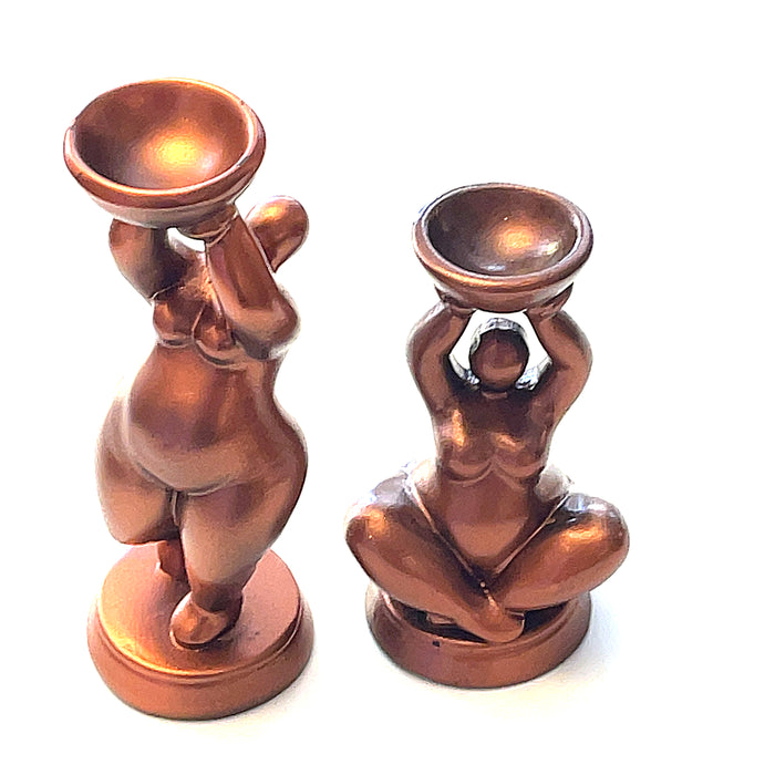 One Bronze Wooden Bodies Sphere Stand- standing up