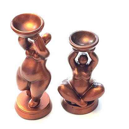 One Bronze Wooden Bodies Sphere Stand- standing up