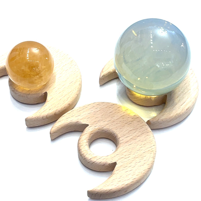One Wooden Moon Sphere Stand (Spheres not included)